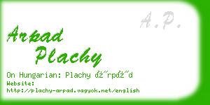 arpad plachy business card